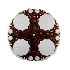 Cross Golden Cross Design 3d Standard 15  Premium Flano Round Cushions by Nexatart