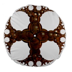 Cross Golden Cross Design 3d Large 18  Premium Flano Round Cushions by Nexatart