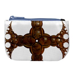 Cross Golden Cross Design 3d Large Coin Purse by Nexatart