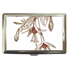 Floral Spray Gold And Red Pretty Cigarette Money Cases by Nexatart