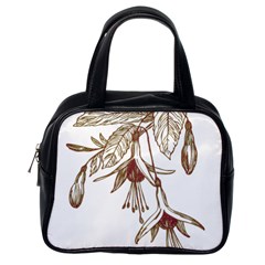 Floral Spray Gold And Red Pretty Classic Handbags (one Side) by Nexatart