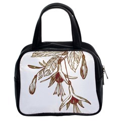 Floral Spray Gold And Red Pretty Classic Handbags (2 Sides) by Nexatart