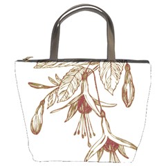 Floral Spray Gold And Red Pretty Bucket Bags by Nexatart