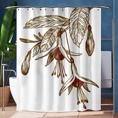 Floral Spray Gold And Red Pretty Shower Curtain 60  X 72  (medium)  by Nexatart