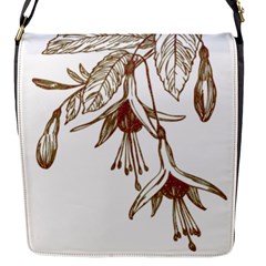 Floral Spray Gold And Red Pretty Flap Messenger Bag (s) by Nexatart