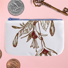 Floral Spray Gold And Red Pretty Large Coin Purse