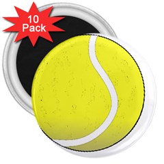 Tennis Ball Ball Sport Fitness 3  Magnets (10 Pack)  by Nexatart