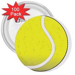 Tennis Ball Ball Sport Fitness 3  Buttons (100 Pack)  by Nexatart