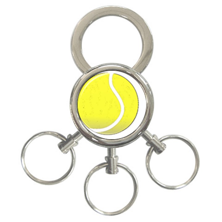 Tennis Ball Ball Sport Fitness 3-Ring Key Chains