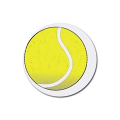 Tennis Ball Ball Sport Fitness Rubber Coaster (round)  by Nexatart