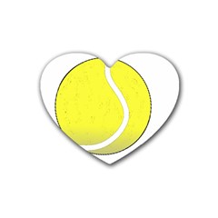 Tennis Ball Ball Sport Fitness Rubber Coaster (heart)  by Nexatart