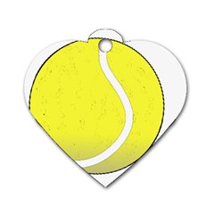 Tennis Ball Ball Sport Fitness Dog Tag Heart (one Side) by Nexatart