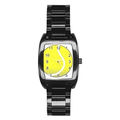 Tennis Ball Ball Sport Fitness Stainless Steel Barrel Watch by Nexatart