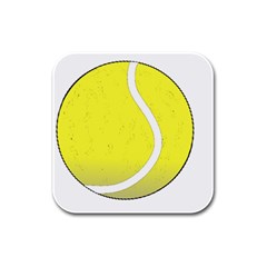 Tennis Ball Ball Sport Fitness Rubber Square Coaster (4 Pack)  by Nexatart