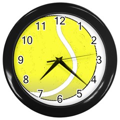 Tennis Ball Ball Sport Fitness Wall Clocks (black) by Nexatart