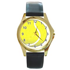 Tennis Ball Ball Sport Fitness Round Gold Metal Watch by Nexatart