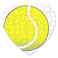 Tennis Ball Ball Sport Fitness Jigsaw Puzzle (heart) by Nexatart