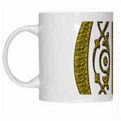 Gold Scroll Design Ornate Ornament White Mugs by Nexatart