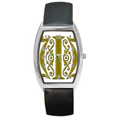 Gold Scroll Design Ornate Ornament Barrel Style Metal Watch by Nexatart