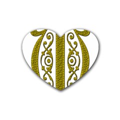 Gold Scroll Design Ornate Ornament Heart Coaster (4 Pack)  by Nexatart