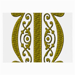 Gold Scroll Design Ornate Ornament Large Glasses Cloth (2-side) by Nexatart