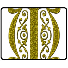 Gold Scroll Design Ornate Ornament Fleece Blanket (medium)  by Nexatart