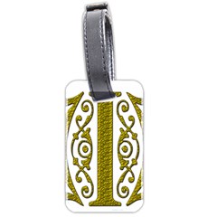 Gold Scroll Design Ornate Ornament Luggage Tags (two Sides) by Nexatart