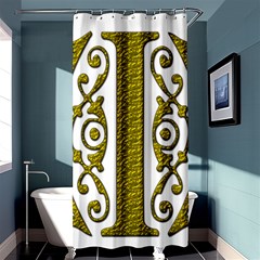 Gold Scroll Design Ornate Ornament Shower Curtain 36  X 72  (stall)  by Nexatart