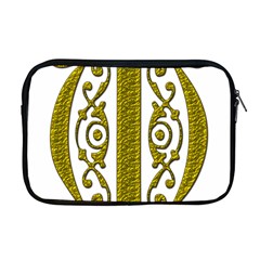 Gold Scroll Design Ornate Ornament Apple Macbook Pro 17  Zipper Case