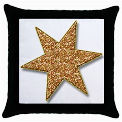 Star Glitter Throw Pillow Case (black) by Nexatart