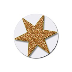 Star Glitter Rubber Round Coaster (4 Pack)  by Nexatart