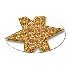 Star Glitter Oval Magnet by Nexatart