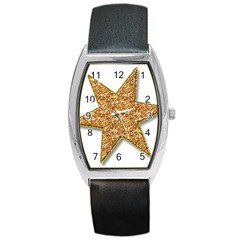 Star Glitter Barrel Style Metal Watch