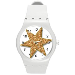 Star Glitter Round Plastic Sport Watch (m) by Nexatart