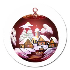 Christmas Decor Christmas Ornaments Magnet 5  (round) by Nexatart