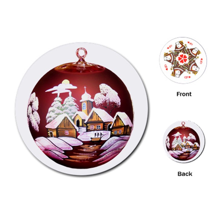 Christmas Decor Christmas Ornaments Playing Cards (Round) 