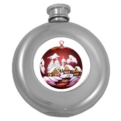 Christmas Decor Christmas Ornaments Round Hip Flask (5 Oz)