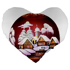 Christmas Decor Christmas Ornaments Large 19  Premium Flano Heart Shape Cushions by Nexatart