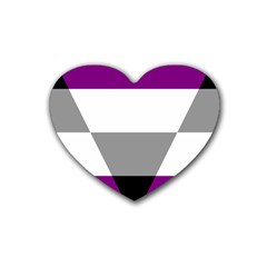 Aegosexual Autochorissexual Flag Rubber Coaster (heart)  by Mariart