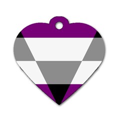 Aegosexual Autochorissexual Flag Dog Tag Heart (one Side) by Mariart