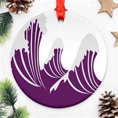 Waves Purple Wave Water Chevron Sea Beach Ornament (round)