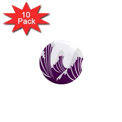 Waves Purple Wave Water Chevron Sea Beach 1  Mini Magnet (10 Pack) 