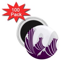 Waves Purple Wave Water Chevron Sea Beach 1 75  Magnets (100 Pack) 