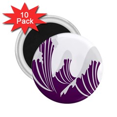 Waves Purple Wave Water Chevron Sea Beach 2 25  Magnets (10 Pack) 