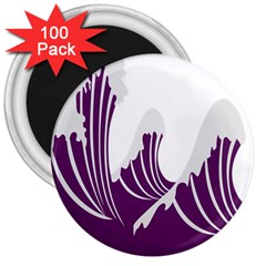 Waves Purple Wave Water Chevron Sea Beach 3  Magnets (100 Pack) by Mariart