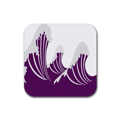 Waves Purple Wave Water Chevron Sea Beach Rubber Coaster (square) 