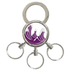 Waves Purple Wave Water Chevron Sea Beach 3-ring Key Chains by Mariart