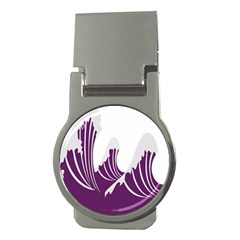 Waves Purple Wave Water Chevron Sea Beach Money Clips (round)  by Mariart