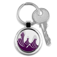 Waves Purple Wave Water Chevron Sea Beach Key Chains (round) 