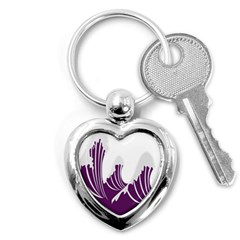 Waves Purple Wave Water Chevron Sea Beach Key Chains (heart) 